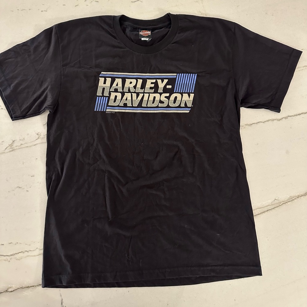 Men’s Harley Davidson Tshirt Size Large Black Harley Spellout